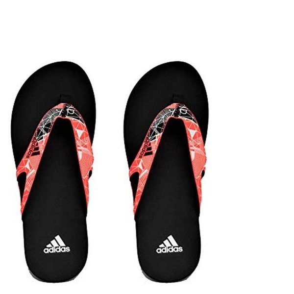 adidas Herren 5 M Sandalen Flipflops - schwarz rot - EU 47 UK 12