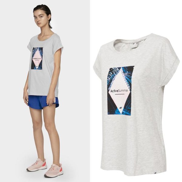 4F- ActiveSummer - Damen T-Shirt - grau