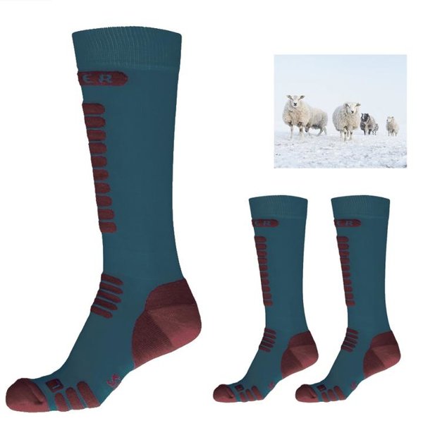 SEGER - MERINO ALPINE SOCKEN - Ski- Outdoorsocken - weinrot navy