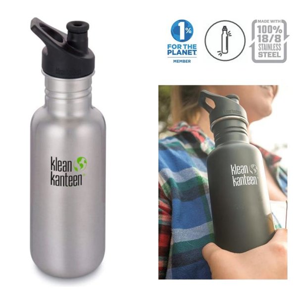 Klean Kanteen - Sport Classic Trinkflasche Brushed Stainless Cap 532ML