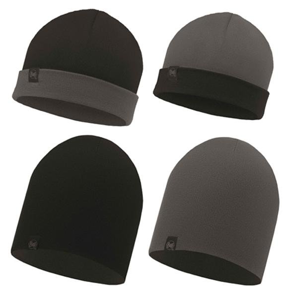 Buff - Dub - Wendemütze Strickmütze - schwarz grau