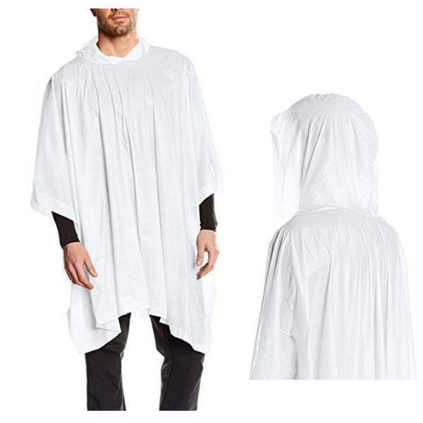 Black Crevice Erwachsene Poncho Rad- Regenponcho Regenjacke - weiß - unisex