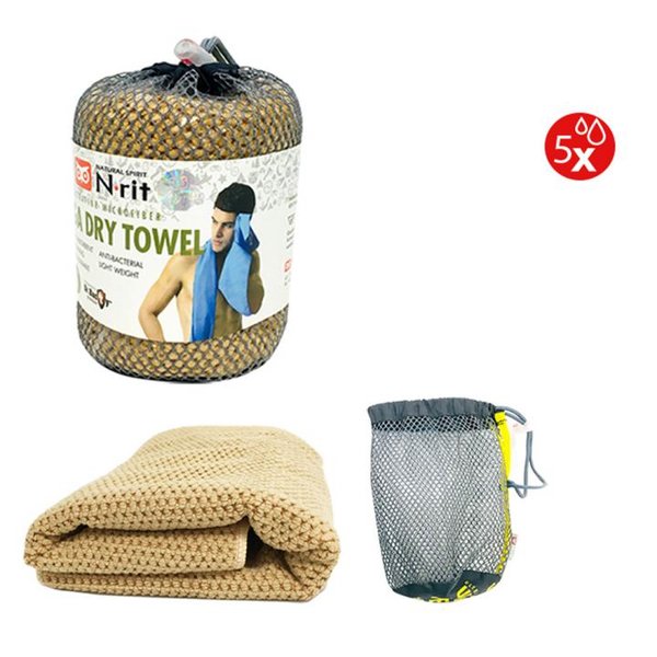 N-rit - MEGA DRY TOWEL 2019 - großes Mikrofaser Handtuch welches 5x mehr Wasser aufnimmt - mit Beute