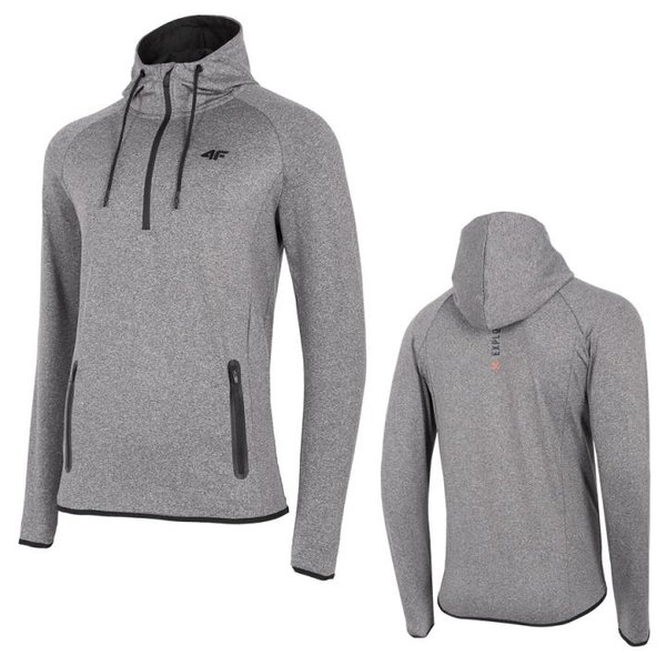 4F - Herren Sweat-Fleece Pullover - Hoody - grau melange