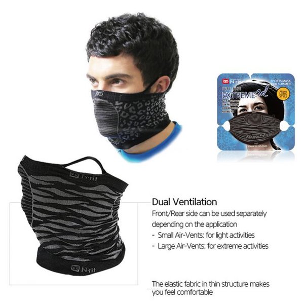 N-rit - Tube Nine Extreme Cool - Multifunktionstuch Buff mit Ohrenhänkel - schwarz