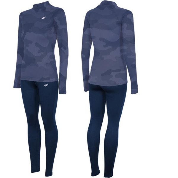 4F - Marken Damen Funktionsunterwäsche - Longshirt und Hose - Dry 2018 - navy