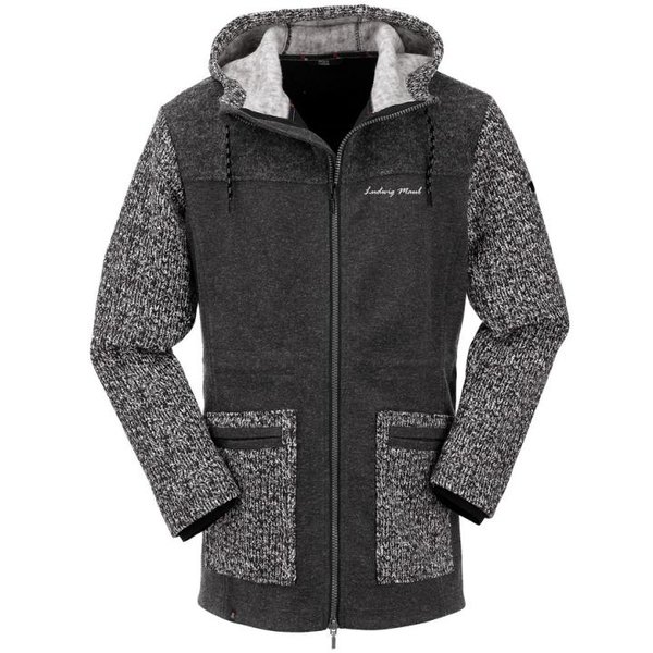 Maul - Rheinhessen Mantel - Fleecemantel Herren Thermojacke - grau schwarz