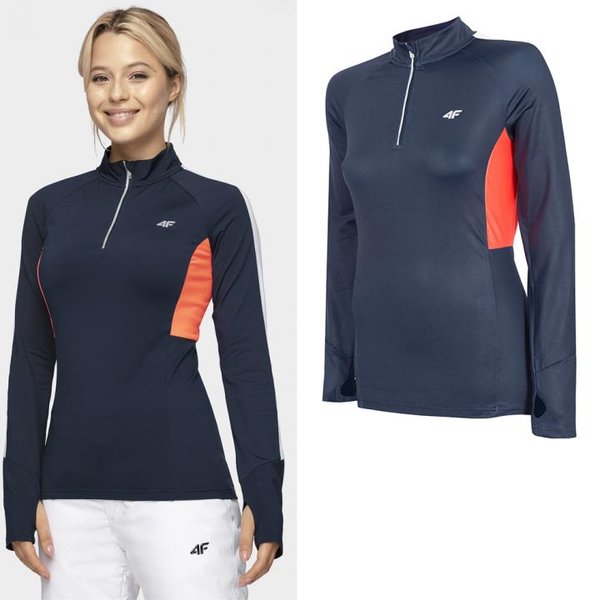 4F - Warm-Technologie- Damen Langarmshirt - navy