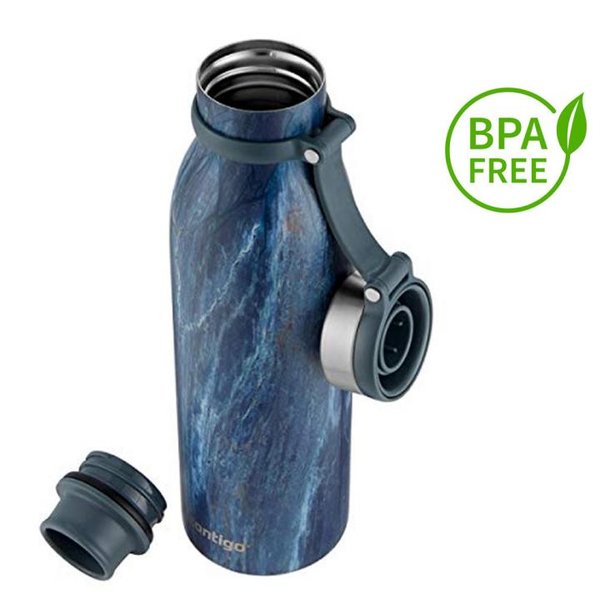 Contigo - Matterhorn - Kalt/Warm Trinkflasche - blauer Marmor