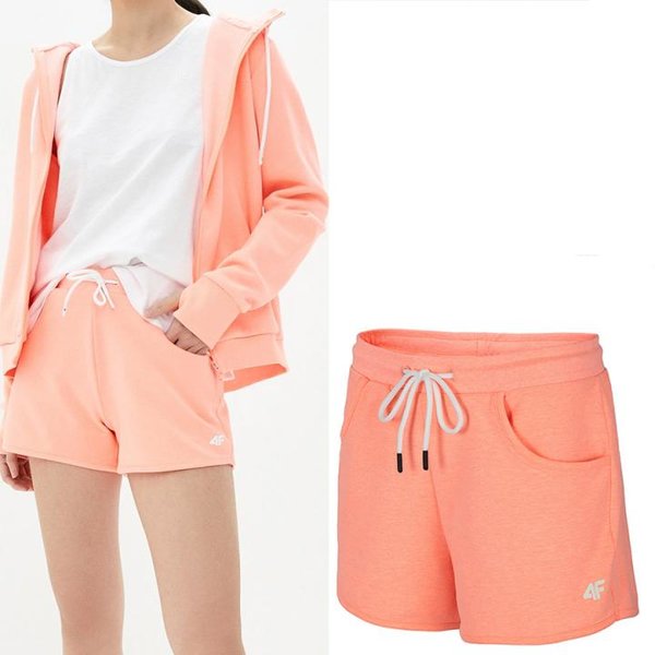 4F - Damen Sweatshort, Sportshort - coral