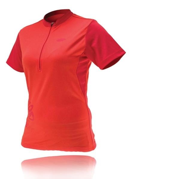 IXS - Damen Sport- Fahrradshirt - 4way Stretch Sportshirt Belize - rot