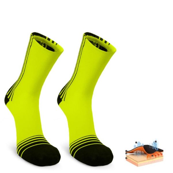 Nordhorn - Profi Sportsocken DUATHLON - Bike- Jogging Socken - neon gelb