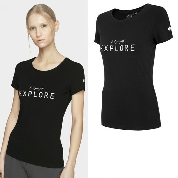 4F- EXPLORE - Damen T-Shirt - schwarz