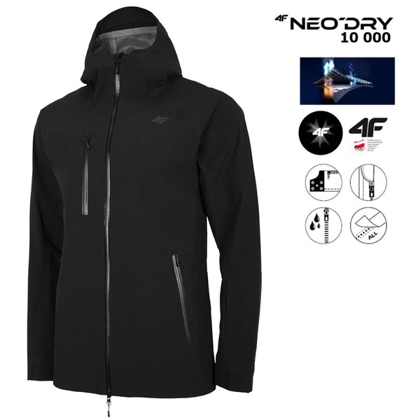 NeoDry 10 000 - Herren 4F Hardshell Regenjacke - schwarz