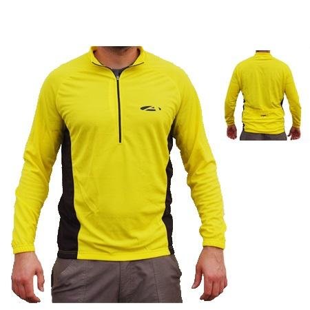Asender Herren Sport Longshirt Zip Überzieher - gelb - M