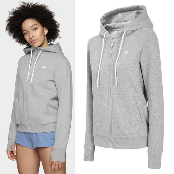 4F - Damen Sweatjacke, Sportjacke - grau