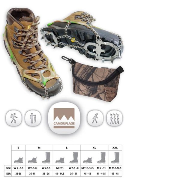 Veriga - MOUNT TRACK CAMOUFLAGE - Schuhkrallen/Steigeisen PLUS TASCHE ARMY