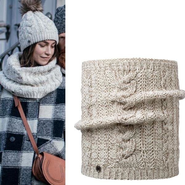 Buff - Darla - Woll Schlauchschal Strickschal - beige