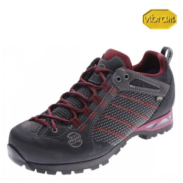 Hanwag - Wms Makra Low GTX - Damen Trekkingschuhe - asphalt/dark garnet