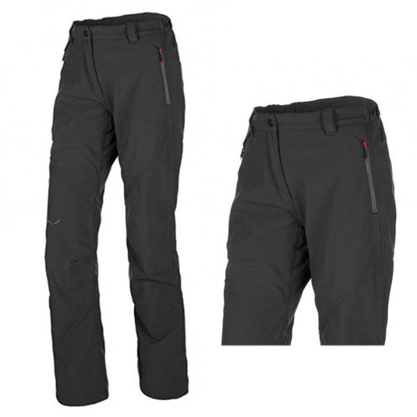 Salewa Damen Puez (Dolomia) Pl W PNT dickere lange Softshell Hose, schwarz 44 XXL