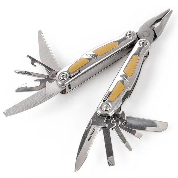 Meteor - MULTITOOL - Edelstahl Multi-Zange-Taschenmesser 12 in 1