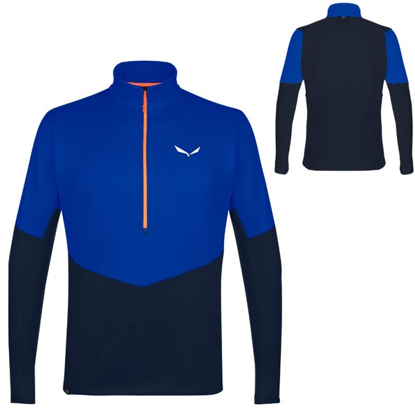 Salewa - Herren Puez Polarlite M Halfzip Fleece Pullover, blau