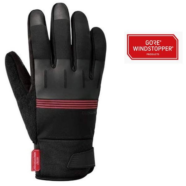SHIMANO SH Windst Term T, Handschuhe Herren Windstopper Bike, schwarz M