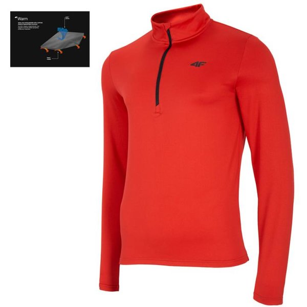 4F - Herren Funktions Langarmshirt - rot