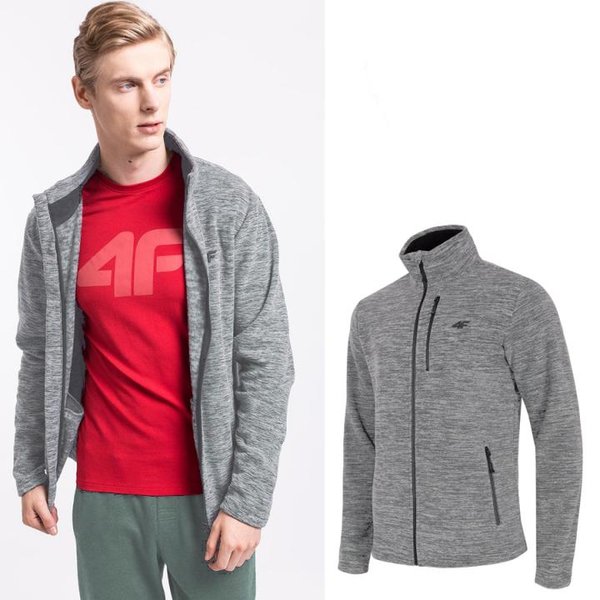 4F - Herren Fleecejacke - grau melange