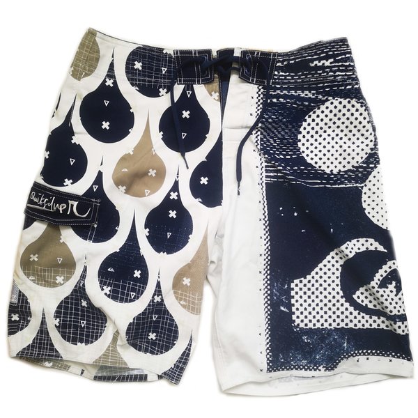 Quicksilver - Herren Badeshort Badehose Bermudas, weiß blau