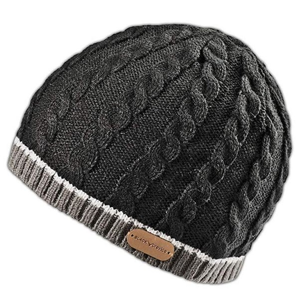 Black Crevice - Herren Strickmütze - schwarz grau