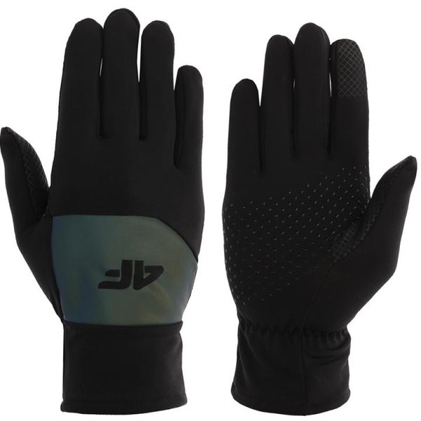4F - Sport Handschuhe mit Reflektor - Sporthandschuhe, schwarz