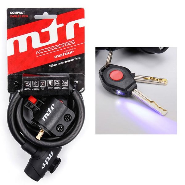 MTR - COMPACT LIGHT - Fahrradschloss mit 2 Schlüssel und LED Licht