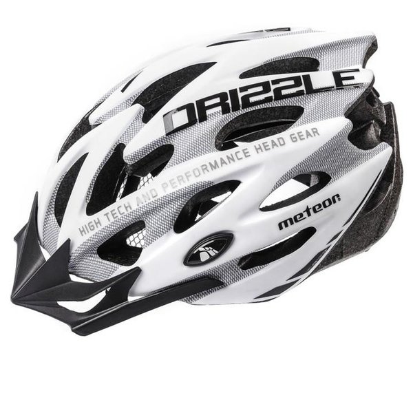Meteor - MV29 - DRIZZLE IN-MOULD Fahrradhelm - weiß schwarz - L/XL 60-63