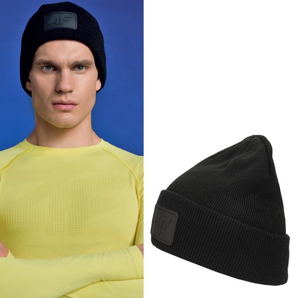 4F - Herren Strickmütze - schwarz