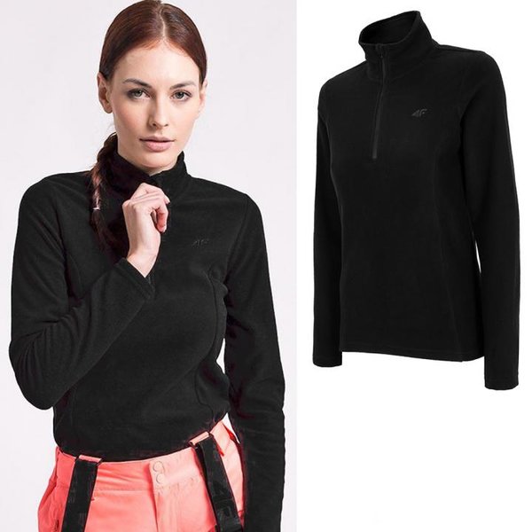 4F - Damen Fleece Langarmshirt - schwarz