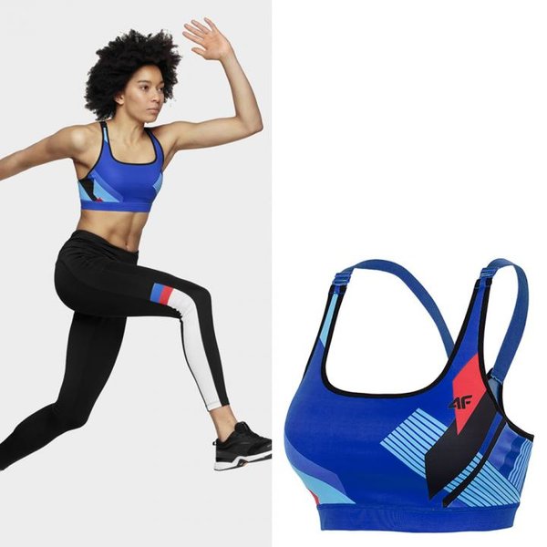 4F - Fitness Kurztop Sport BH- blau