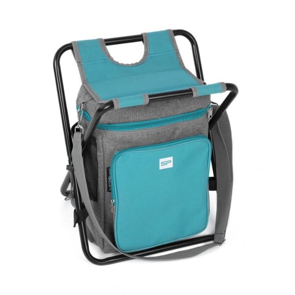 SPOKEY - Mate - Kühlrucksack mit Klappstuhl - grau türkis