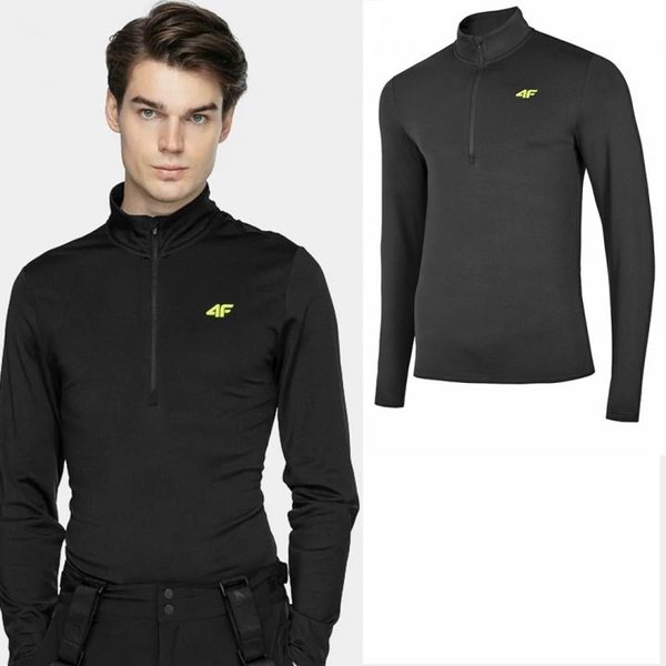 4F - Herren Funktions Langarmshirt - schwarz