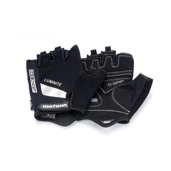 MTR - Luminite Marken Fahrradhandschuhe - mit Reflektoren und Gel Pads - schwarz