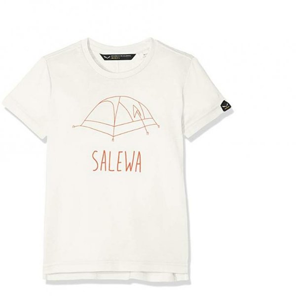 Salewa Kinder Frea Melange Dry K S/S Tee T-Shirts, creme weiß, 128