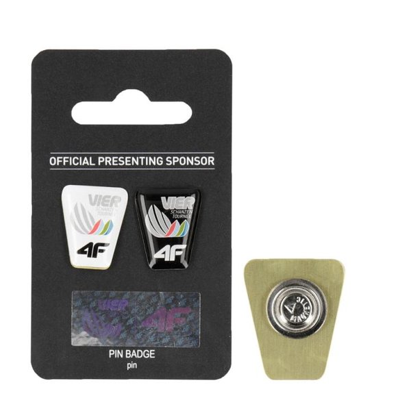 4F - Vierschanzentournee Kollektion 2018-19 - PIN BADGE - Metall Clips - schwarz und weiß