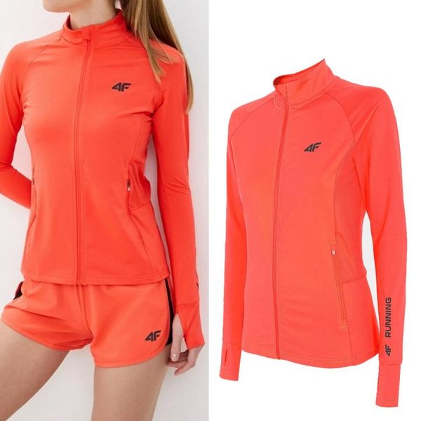 4F - Damen Laufjacke, Sportjacke - rot/orange
