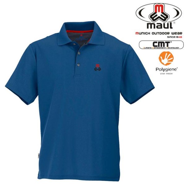 Maul - Spiez 2021 - antibakterielles Herren Poloshirt - blau